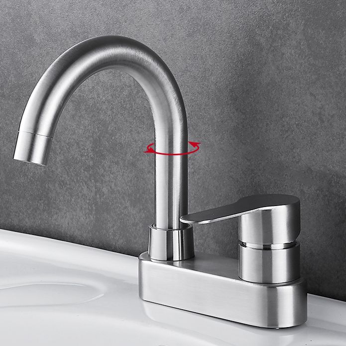 Bathroom Sink 304 Stainless Steel Center Faucet, Single Handle Bathroom Vanity Faucet Clearhalo 'bathroom_sink_faucets' 'Conjunta de Baño y Conjunta de Grifo' 'Coronamiento de Baño y Dispositivo de Baño' 'Grifo del lavabo del baño' 'Hogar' 'home_improvement' 'home_improvement_bathroom_sink_faucets' 'Mejoras para el hogar' 1200x1200_f3f2b9e4-706c-4c20-9124-478a6a81df46