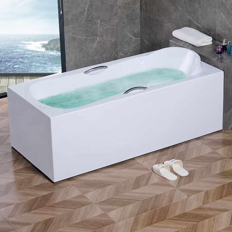 Modern Style Freestanding Bath Tub Acrylic Soaking Bathtub in White Clearhalo 'Bathroom Remodel & Bathroom Fixtures' 'Bathtubs' 'Home Improvement' 'home_improvement' 'home_improvement_bathtubs' 'Showers & Bathtubs' 1200x1200_f3f5a7b3-56e4-466b-a31b-3a227db53584