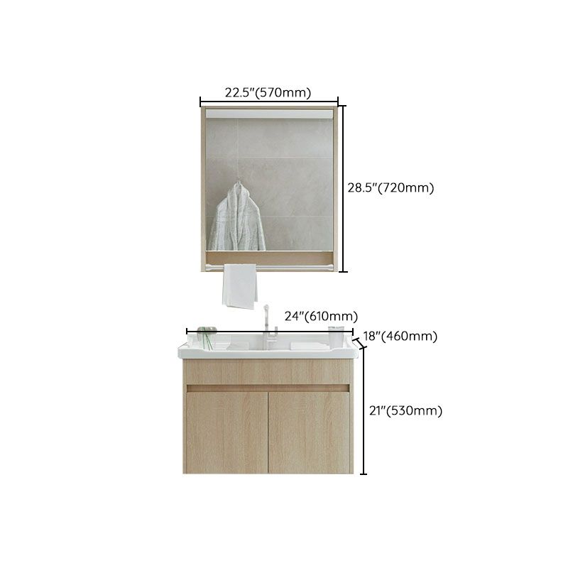 Modern Wall Mount Sink Vanity with Mirror Single Sink for Bathroom Clearhalo 'Bathroom Remodel & Bathroom Fixtures' 'Bathroom Vanities' 'bathroom_vanities' 'Home Improvement' 'home_improvement' 'home_improvement_bathroom_vanities' 1200x1200_f41ceec4-8554-41cd-95dc-0ed6b59efd40