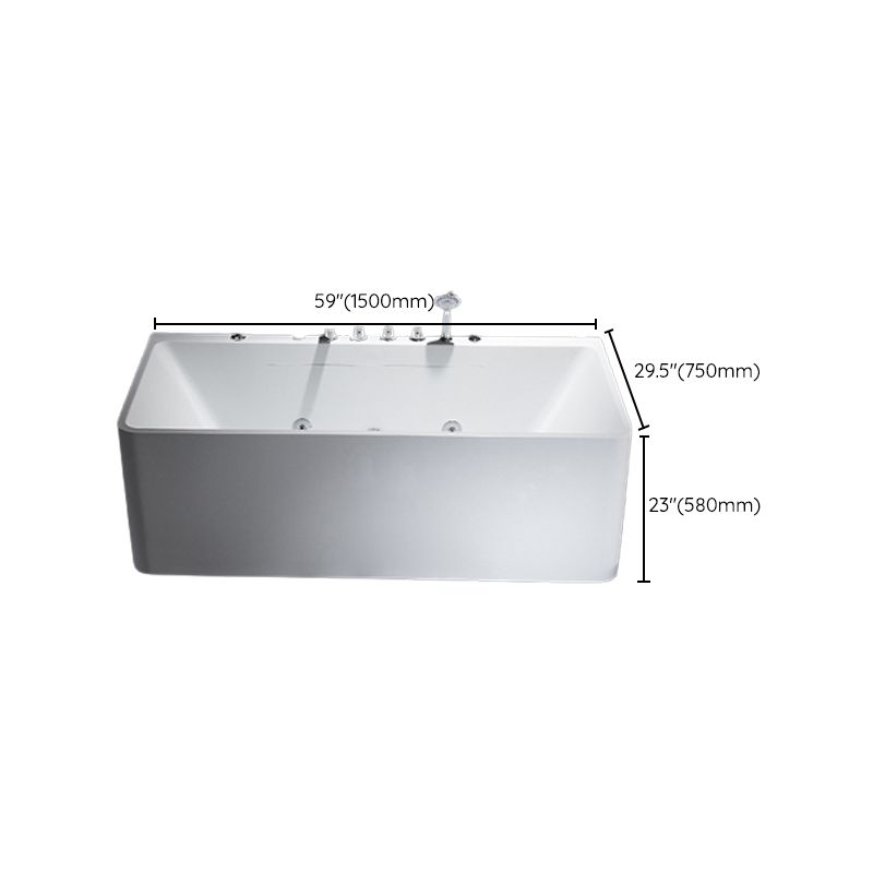 Modern Acrylic Rectangular Bath Tub White Tub with Internal Drain Clearhalo 'Bathroom Remodel & Bathroom Fixtures' 'Bathtubs' 'Home Improvement' 'home_improvement' 'home_improvement_bathtubs' 'Showers & Bathtubs' 1200x1200_f429f485-2b82-4bfb-b638-2b059185c27e