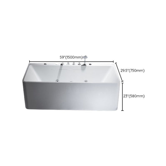 Modern Acrylic Rectangular Bath Tub White Tub with Internal Drain Clearhalo 'Bathroom Remodel & Bathroom Fixtures' 'Bathtubs' 'Home Improvement' 'home_improvement' 'home_improvement_bathtubs' 'Showers & Bathtubs' 1200x1200_f429f485-2b82-4bfb-b638-2b059185c27e