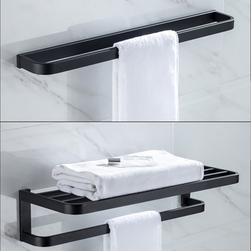 Modern Classic Bath Hardware Set in Stainless Steel Matte Black Robe Hooks/Towel Ring Bar Clearhalo 'Bathroom Hardware Sets' 'Bathroom Hardware' 'Bathroom Remodel & Bathroom Fixtures' 'bathroom_hardware_sets' 'Home Improvement' 'home_improvement' 'home_improvement_bathroom_hardware_sets' 1200x1200_f4546e43-b971-4991-9490-faa89c0eaca9