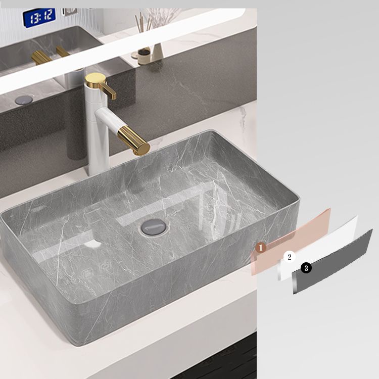 Modern Bathroom Sink Porcelain Rectangular Vessel Sink with Pop-Up Drain Clearhalo 'Bathroom Remodel & Bathroom Fixtures' 'Bathroom Sinks & Faucet Components' 'Bathroom Sinks' 'bathroom_sink' 'Home Improvement' 'home_improvement' 'home_improvement_bathroom_sink' 1200x1200_f462ea85-5e8d-4af5-952f-ee5c1a596acb