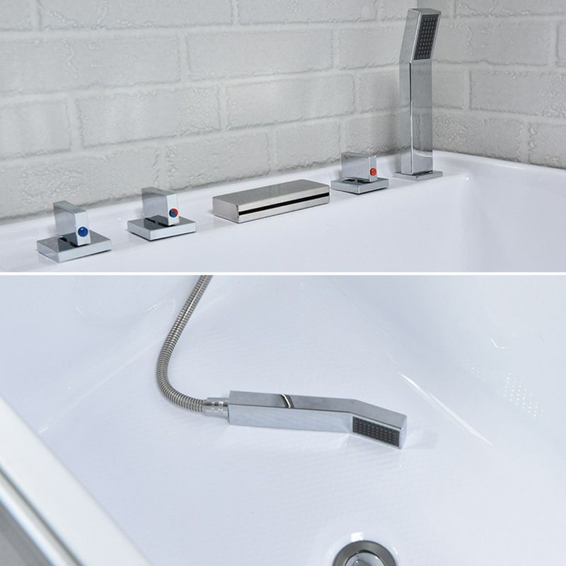 Acrylic Rectangular Bath Soaking Back to Wall Tub , 25.2-inch Tall Clearhalo 'Bathroom Remodel & Bathroom Fixtures' 'Bathtubs' 'Home Improvement' 'home_improvement' 'home_improvement_bathtubs' 'Showers & Bathtubs' 1200x1200_f472a23a-d0d3-480b-98ab-9ba2754aec43