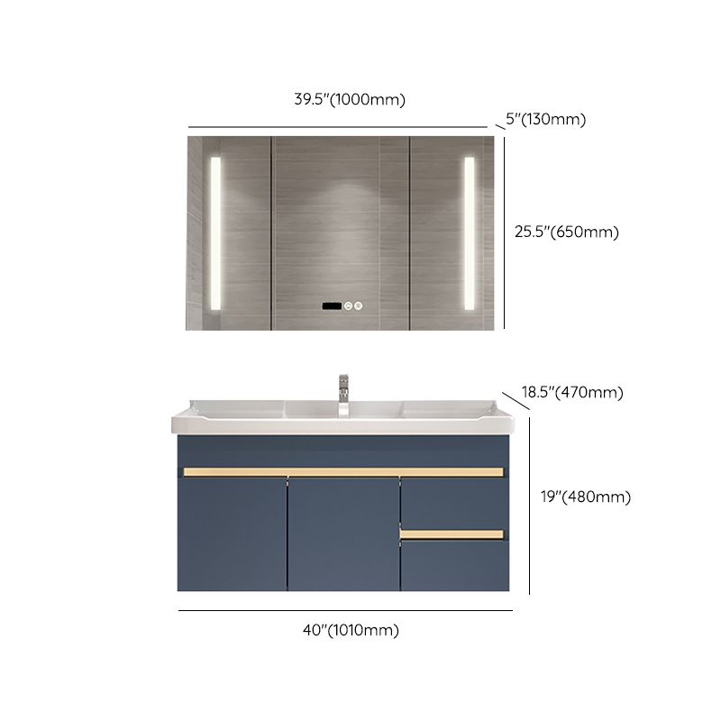 Glam Bathroom Vanity Ceramic Top with Soft Close Door Wall Mount Space Saver Vanity Clearhalo 'Bathroom Remodel & Bathroom Fixtures' 'Bathroom Vanities' 'bathroom_vanities' 'Home Improvement' 'home_improvement' 'home_improvement_bathroom_vanities' 1200x1200_f4969b58-44e4-43ee-b56c-297ea0d306e4