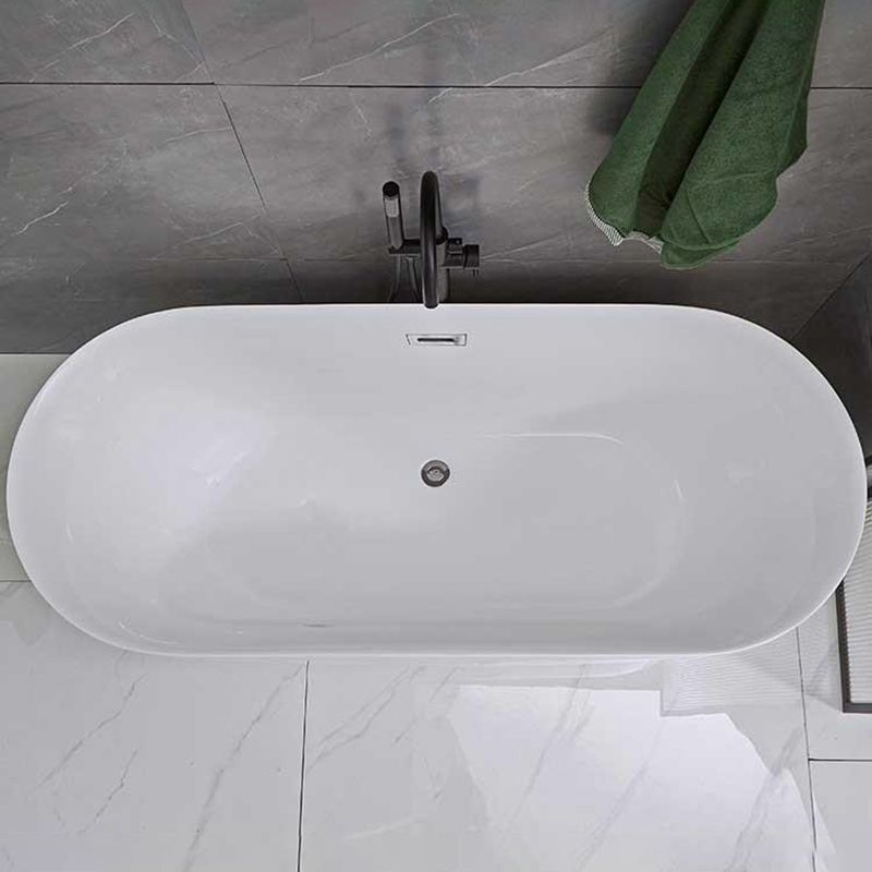 Modern Ellipse Acrylic Bathtub Freestanding Soaking Bathtub with Overflow Hole Clearhalo 'Bathroom Remodel & Bathroom Fixtures' 'Bathtubs' 'Home Improvement' 'home_improvement' 'home_improvement_bathtubs' 'Showers & Bathtubs' 1200x1200_f49aa080-825b-49ea-8185-c657fb752f2b