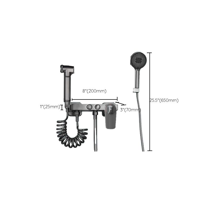 Contemporary Tub Filler Trim Wall Mount with Handshower and Hose Clearhalo 'Bathroom Remodel & Bathroom Fixtures' 'Bathtub Faucets' 'bathtub_faucets' 'Home Improvement' 'home_improvement' 'home_improvement_bathtub_faucets' 1200x1200_f4bed61d-1c79-4df9-8dc7-9e2cb682c788