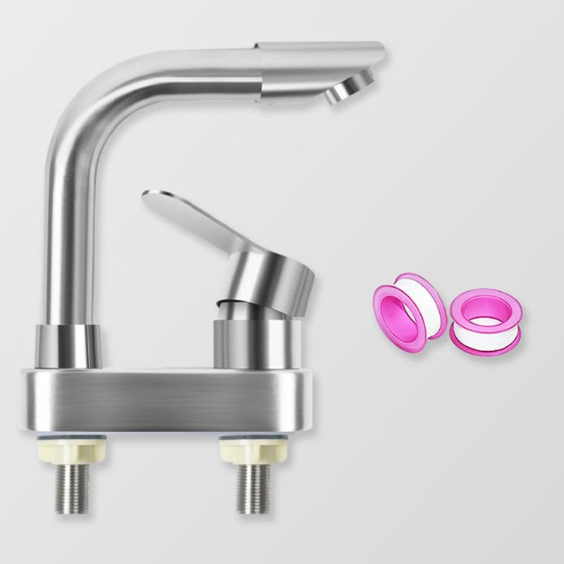 Square 1-Handle Bathroom Faucet 2 Hole Centerset Bathroom Faucet with Stainless Steel Clearhalo 'bathroom_sink_faucets' 'Conjunta de Baño y Conjunta de Grifo' 'Coronamiento de Baño y Dispositivo de Baño' 'Grifo del lavabo del baño' 'Hogar' 'home_improvement' 'home_improvement_bathroom_sink_faucets' 'Mejoras para el hogar' 1200x1200_f4c03a30-bb04-4814-a05d-a07a6d682846