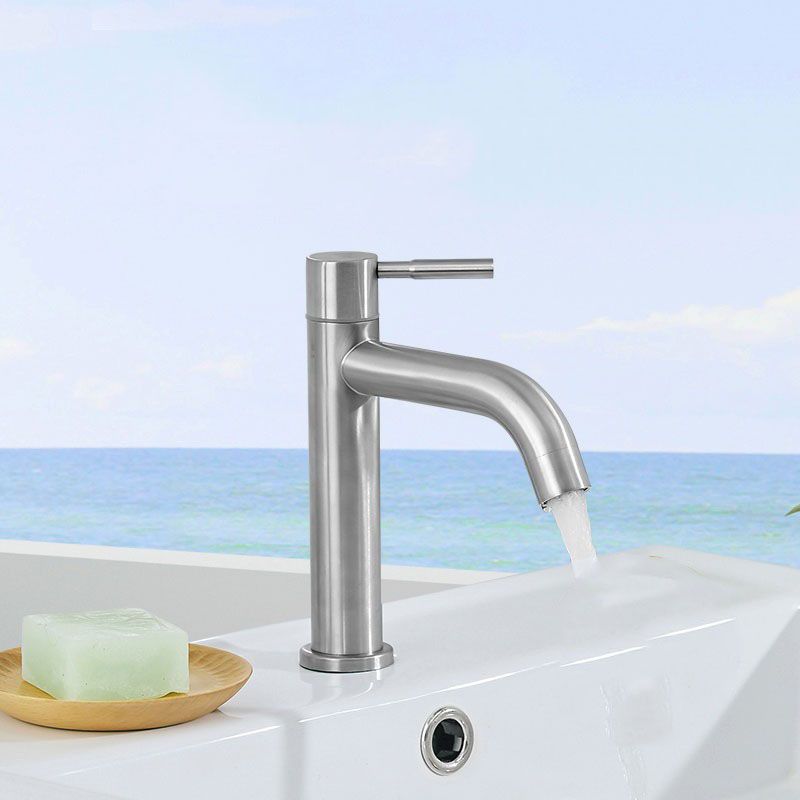 Industrial Vessel Faucet Stainless Steel Lever Handle Bathroom Faucet Clearhalo 'Bathroom Remodel & Bathroom Fixtures' 'Bathroom Sink Faucets' 'Bathroom Sinks & Faucet Components' 'bathroom_sink_faucets' 'Home Improvement' 'home_improvement' 'home_improvement_bathroom_sink_faucets' 1200x1200_f4cf0db6-3c4c-4229-9621-db1581430b38