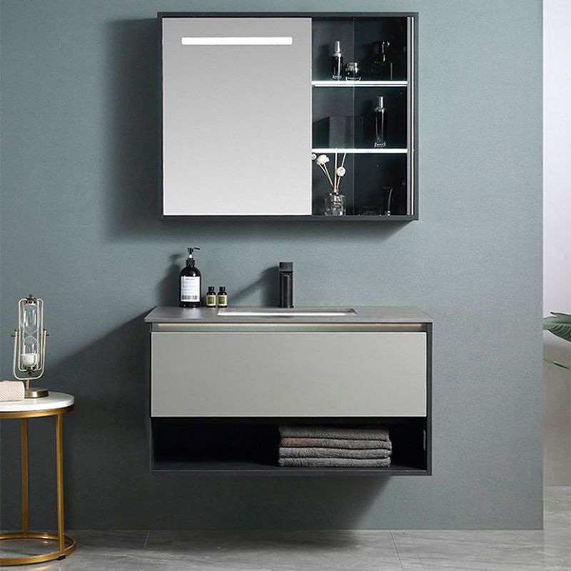 Contemporary Wooden Sink Vanity Storage Shelves Bathroom Sink Vanity Clearhalo 'Bathroom Remodel & Bathroom Fixtures' 'Bathroom Vanities' 'bathroom_vanities' 'Home Improvement' 'home_improvement' 'home_improvement_bathroom_vanities' 1200x1200_f4d2d1d8-a40f-4393-b36d-ea09cca792d3