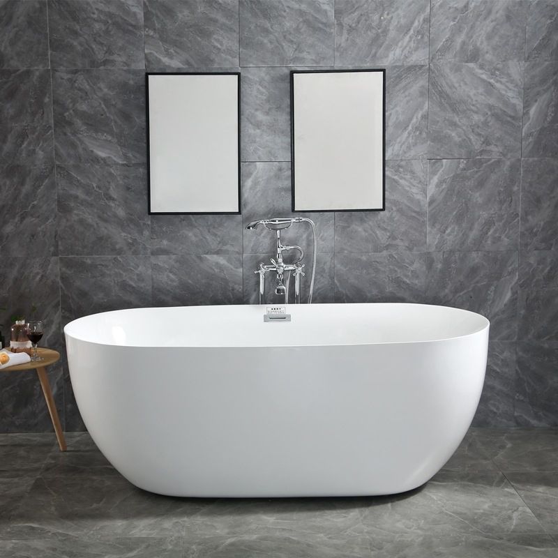 Bathroom Acrylic Oval Bathtub Soaking Tubs without Base in White Clearhalo 'Bathroom Remodel & Bathroom Fixtures' 'Bathtubs' 'Home Improvement' 'home_improvement' 'home_improvement_bathtubs' 'Showers & Bathtubs' 1200x1200_f4dd8731-bfd0-4852-a269-1581b384c45e