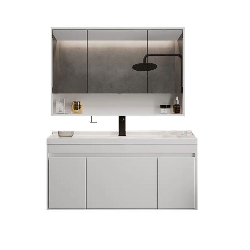 White Modern Wall Mounted Standard Open Console with Sink Set Clearhalo 'Bathroom Remodel & Bathroom Fixtures' 'Bathroom Vanities' 'bathroom_vanities' 'Home Improvement' 'home_improvement' 'home_improvement_bathroom_vanities' 1200x1200_f4f550f2-d59e-4130-a2ff-709d744ed7d7