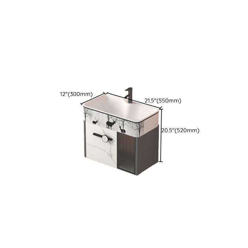 Modern Wall Mount Sink Vanity Gray Metal Base Single-Sink Rectangular Vanity Set Clearhalo 'Bathroom Remodel & Bathroom Fixtures' 'Bathroom Vanities' 'bathroom_vanities' 'Home Improvement' 'home_improvement' 'home_improvement_bathroom_vanities' 1200x1200_f4f88582-38bc-4473-8804-f4b3281fa493