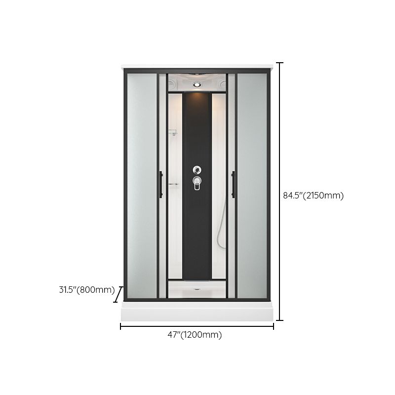 Shower Stall Black Framed Double Sliding Rectangle Shower Stall Clearhalo 'Bathroom Remodel & Bathroom Fixtures' 'Home Improvement' 'home_improvement' 'home_improvement_shower_stalls_enclosures' 'Shower Stalls & Enclosures' 'shower_stalls_enclosures' 'Showers & Bathtubs' 1200x1200_f51782e8-1c56-42e1-81e8-3537db9c11d6