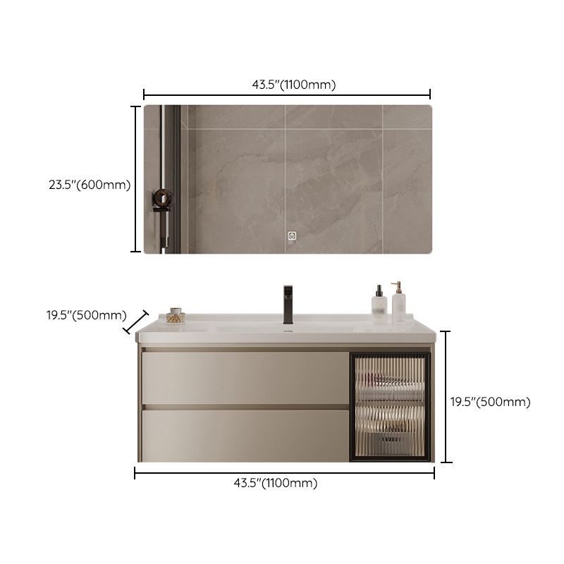 2 Drawers Vanity Wood Frame Wall Mount Rectangle Single Sink Bathroom Vanity with Mirror Clearhalo 'Bathroom Remodel & Bathroom Fixtures' 'Bathroom Vanities' 'bathroom_vanities' 'Home Improvement' 'home_improvement' 'home_improvement_bathroom_vanities' 1200x1200_f5292773-c40f-49fe-8056-a29e89422eb3