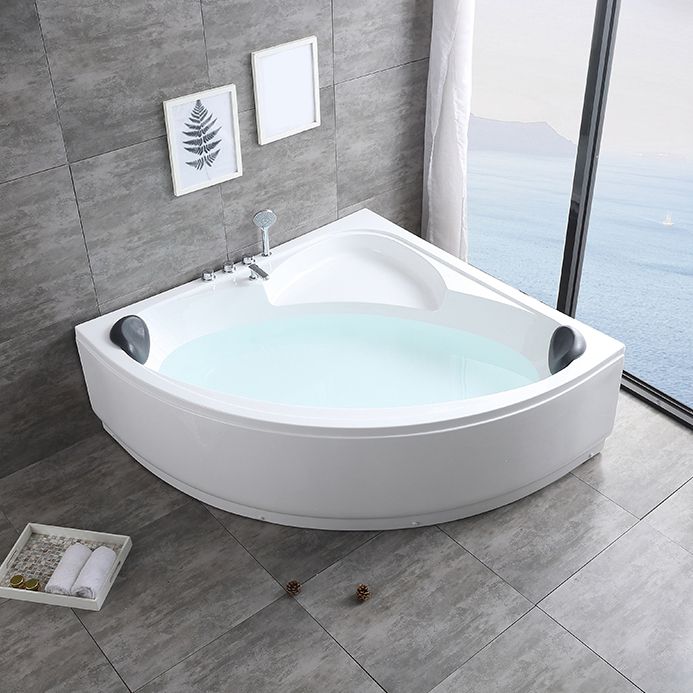 Acrylic Soaking Bathtub Antique Finish Back to Wall Corner Bath Tub Clearhalo 'Bathroom Remodel & Bathroom Fixtures' 'Bathtubs' 'Home Improvement' 'home_improvement' 'home_improvement_bathtubs' 'Showers & Bathtubs' 1200x1200_f552d1d5-5018-40bf-8ac0-aaf27d7a2ba2