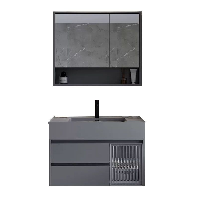 Grey Wall Mounted Standard Modern Single-Sink Open Console with Sink Set Clearhalo 'Bathroom Remodel & Bathroom Fixtures' 'Bathroom Vanities' 'bathroom_vanities' 'Home Improvement' 'home_improvement' 'home_improvement_bathroom_vanities' 1200x1200_f556d962-7b97-44be-a807-7cc8230fb3b8