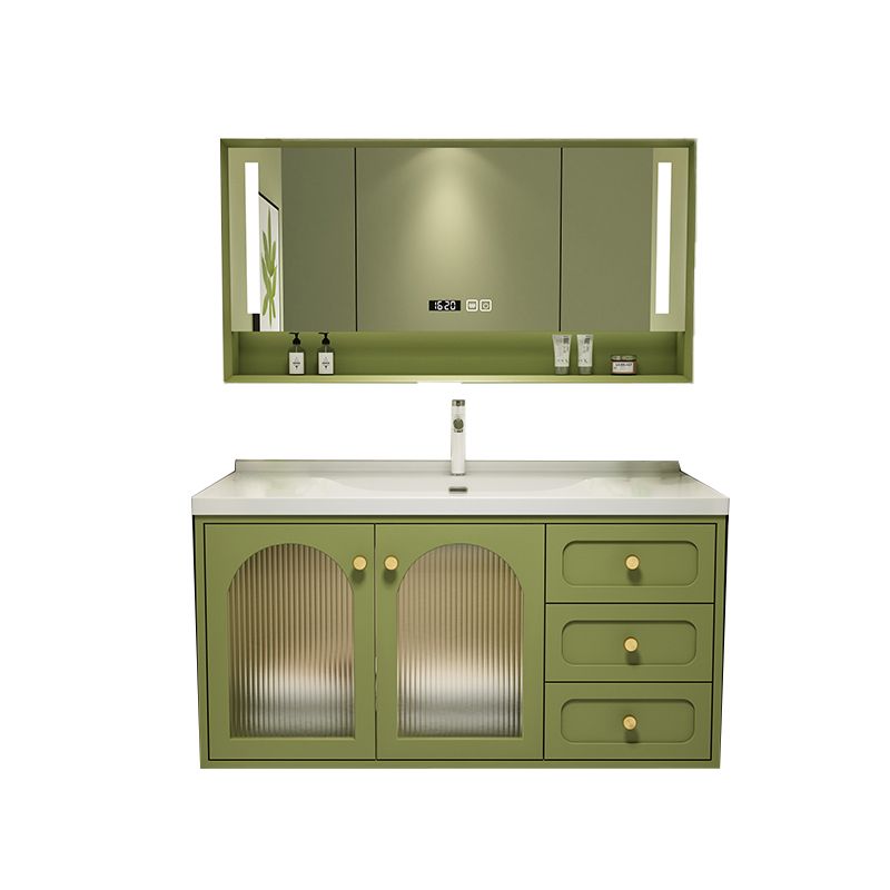 2 Doors Bath Vanity Drawers Mirror Wall Mount Rectangle Single Sink Wood Frame Vanity Clearhalo 'Bathroom Remodel & Bathroom Fixtures' 'Bathroom Vanities' 'bathroom_vanities' 'Home Improvement' 'home_improvement' 'home_improvement_bathroom_vanities' 1200x1200_f559eaf4-96ab-436e-b85d-cdeb03bdaa28