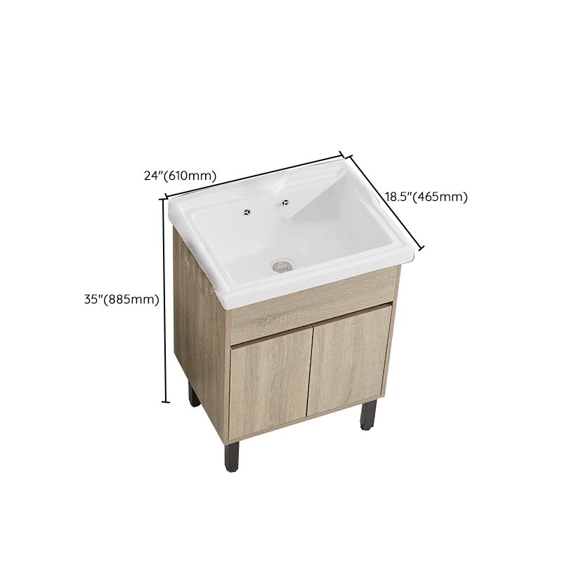 Modern Wood Bathroom Vanity Freestanding Single-Sink Bathroom Sink Vanity Clearhalo 'Bathroom Remodel & Bathroom Fixtures' 'Bathroom Vanities' 'bathroom_vanities' 'Home Improvement' 'home_improvement' 'home_improvement_bathroom_vanities' 1200x1200_f5698fcc-72b3-4b58-8b43-4e62ab09b497