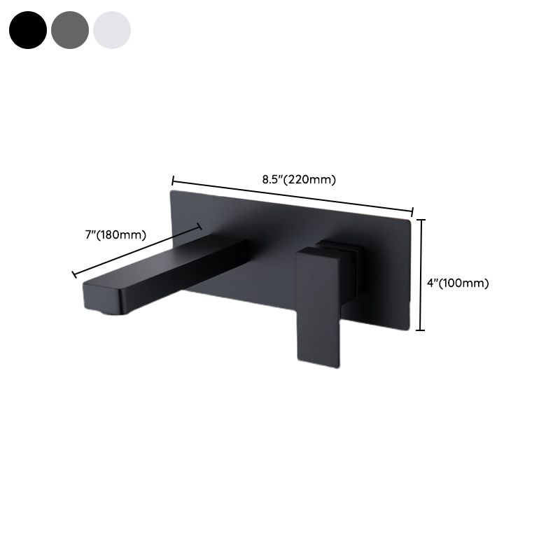 Wall Mounted Sink Faucet Single Lever Handle 2 Holes Bathroom Sink Faucet Clearhalo 'bathroom_sink_faucets' 'Conjuntos de Torneiras de Lavatório e Banheiro' 'home_improvement' 'home_improvement_bathroom_sink_faucets' 'Mobiliário Doméstico' 'Página inicial' 'Renovação e equipamento de casa de banho' 'Torneira para lavatório de banheiro' 1200x1200_f577dedf-63ba-4170-90db-1ff64bf01d15