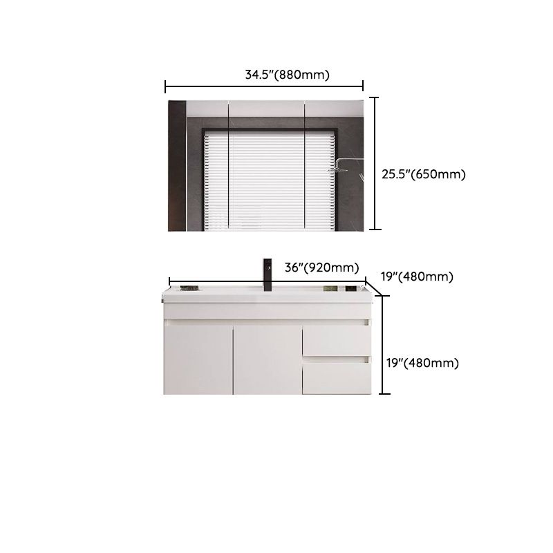 White Modern Wood Rectangular Open Console with Sink Set Faucet Included Clearhalo 'Bathroom Remodel & Bathroom Fixtures' 'Bathroom Vanities' 'bathroom_vanities' 'Home Improvement' 'home_improvement' 'home_improvement_bathroom_vanities' 1200x1200_f5889847-b7c8-4116-8629-ad72ae124aef