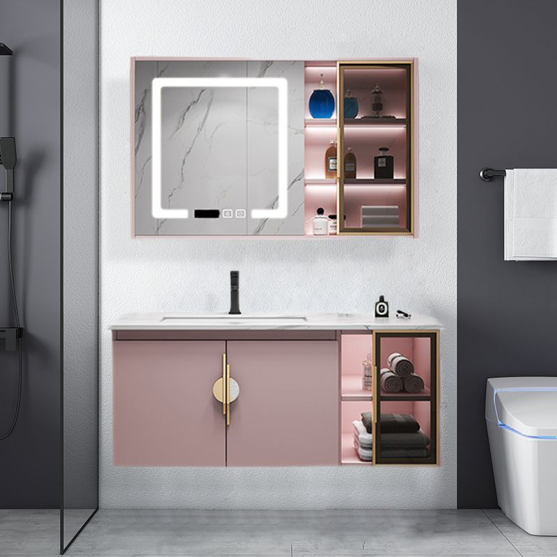 Contemporary Bathroom Vanity Set Wall-Mounted Bathroom Vanity Set Clearhalo 'Bathroom Remodel & Bathroom Fixtures' 'Bathroom Vanities' 'bathroom_vanities' 'Home Improvement' 'home_improvement' 'home_improvement_bathroom_vanities' 1200x1200_f58e0dd8-7c1e-4f69-a0a3-31fb30a1c0dc