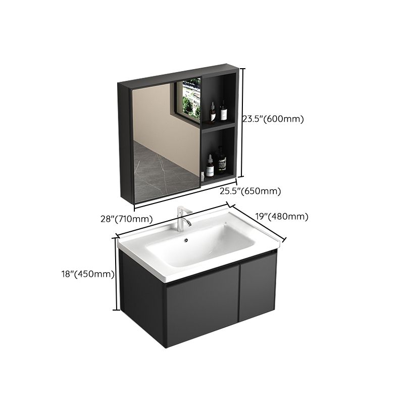 Rectangular Bathroom Vanity Single Sink Modern Gray Metal Base Vanity Set Clearhalo 'Bathroom Remodel & Bathroom Fixtures' 'Bathroom Vanities' 'bathroom_vanities' 'Home Improvement' 'home_improvement' 'home_improvement_bathroom_vanities' 1200x1200_f5a62a72-a978-4aeb-a568-65e3a13e6909