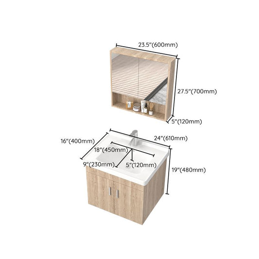 Rectangular Single Sink Vanity Mid-Century Modern Wall Mount Vanity Set Clearhalo 'Bathroom Remodel & Bathroom Fixtures' 'Bathroom Vanities' 'bathroom_vanities' 'Home Improvement' 'home_improvement' 'home_improvement_bathroom_vanities' 1200x1200_f5b3d247-2dd4-4b47-921b-23af4d88e052