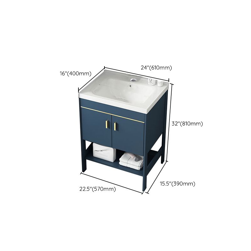 Contemporary Vanity Sink Mirror Cabinet Metal Vanity Cabinet with Storage Shelving Clearhalo 'Bathroom Remodel & Bathroom Fixtures' 'Bathroom Vanities' 'bathroom_vanities' 'Home Improvement' 'home_improvement' 'home_improvement_bathroom_vanities' 1200x1200_f5f656c7-efca-4eaf-9f0f-4169693171cb