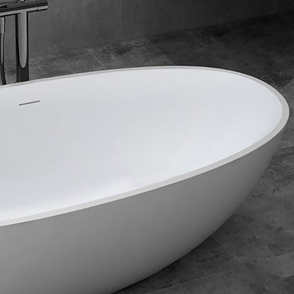 Modern Style Oval Freestanding Bathtub Stone Bathtub with Overflow Trim Clearhalo 'Bathroom Remodel & Bathroom Fixtures' 'Bathtubs' 'Home Improvement' 'home_improvement' 'home_improvement_bathtubs' 'Showers & Bathtubs' 1200x1200_f5f816d7-0cf5-4225-95ca-cc938ea211ca