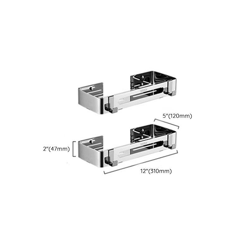 Modern Stainless Steel Bath Shelf Paper Holder Bathroom Accessory Kit Clearhalo 'Bathroom Hardware Sets' 'Bathroom Hardware' 'Bathroom Remodel & Bathroom Fixtures' 'bathroom_hardware_sets' 'Home Improvement' 'home_improvement' 'home_improvement_bathroom_hardware_sets' 1200x1200_f6000861-ee3c-4dca-b408-78b0970c1f85