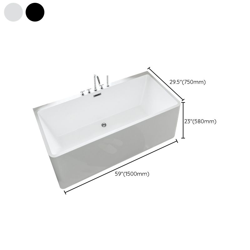 Rectangular Freestanding Back to Wall Bathtub Modern Acrylic-Fiberglass Bath Tub Clearhalo 'Bathroom Remodel & Bathroom Fixtures' 'Bathtubs' 'Home Improvement' 'home_improvement' 'home_improvement_bathtubs' 'Showers & Bathtubs' 1200x1200_f60a4bef-0486-4673-967e-a646445994cf