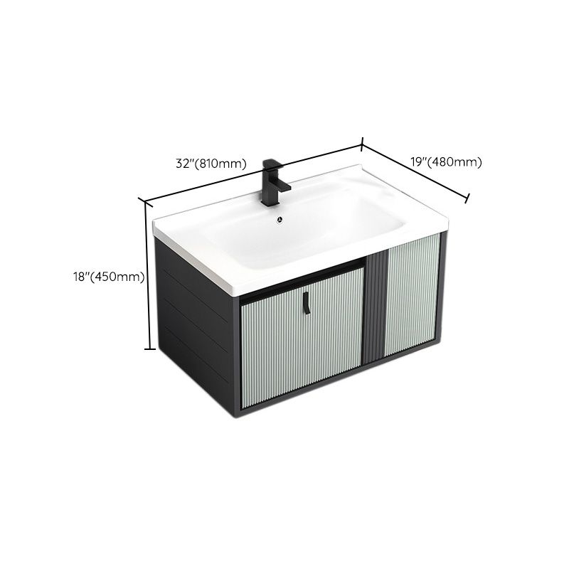 Wall Mount Metal Modern Bathroom Sink Vanity with Sink Faucet Clearhalo 'Bathroom Remodel & Bathroom Fixtures' 'Bathroom Vanities' 'bathroom_vanities' 'Home Improvement' 'home_improvement' 'home_improvement_bathroom_vanities' 1200x1200_f6247792-0bdf-4754-ba93-002c1e6d4c53