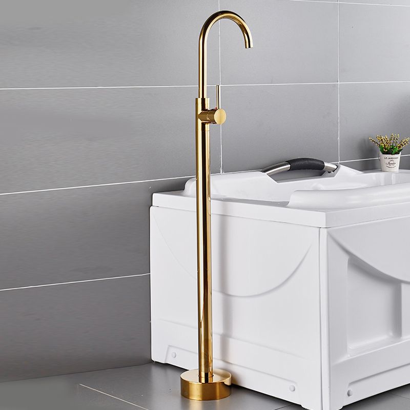 Modern Freestanding Bathtub Faucet One Handle Freestanding Tub Filler Trim Clearhalo 'Bathroom Remodel & Bathroom Fixtures' 'Bathtub Faucets' 'bathtub_faucets' 'Home Improvement' 'home_improvement' 'home_improvement_bathtub_faucets' 1200x1200_f6608260-4cff-4e4d-8576-d0315f046349