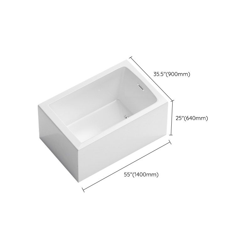 Modern Rectangle White Acrylic Bathtub Back to Wall with Drain Bath Tub and Overflow Hole Clearhalo 'Bathroom Remodel & Bathroom Fixtures' 'Bathtubs' 'Home Improvement' 'home_improvement' 'home_improvement_bathtubs' 'Showers & Bathtubs' 1200x1200_f6694968-b170-4fa1-bf55-a4b8e3912e5c