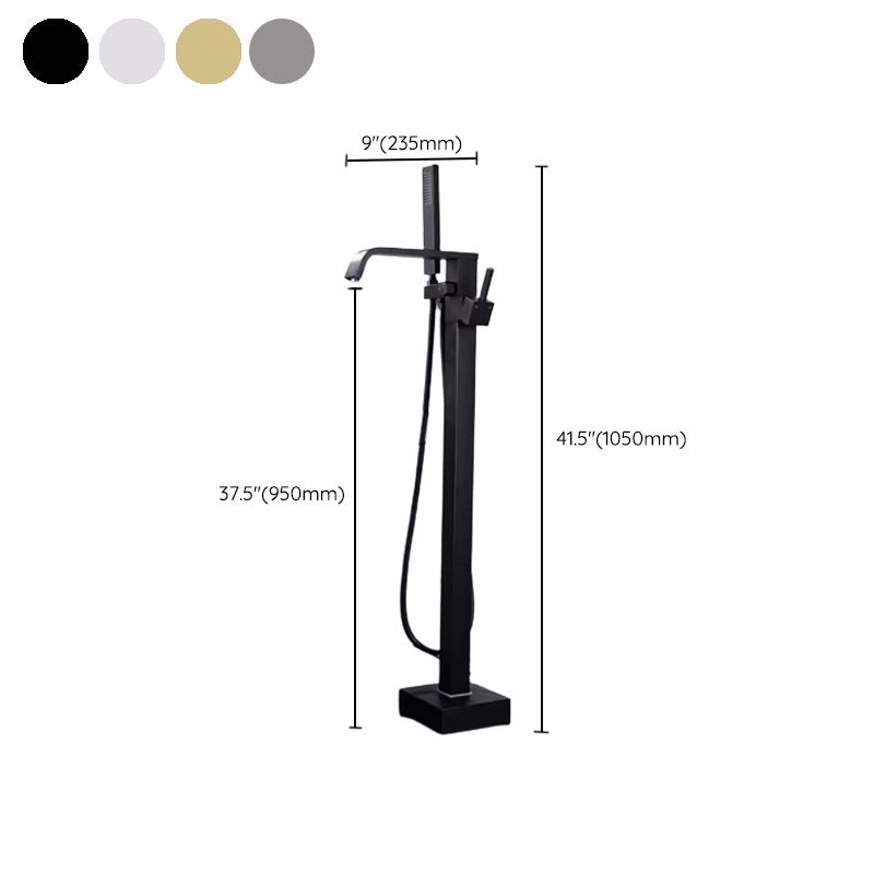 Floor Mounted Metal Freestanding Tub Filler Rotatable Freestanding Bathtub Faucet Clearhalo 'Bathroom Remodel & Bathroom Fixtures' 'Bathtub Faucets' 'bathtub_faucets' 'Home Improvement' 'home_improvement' 'home_improvement_bathtub_faucets' 1200x1200_f679535d-2d34-4092-87f2-2a0ab5658d31