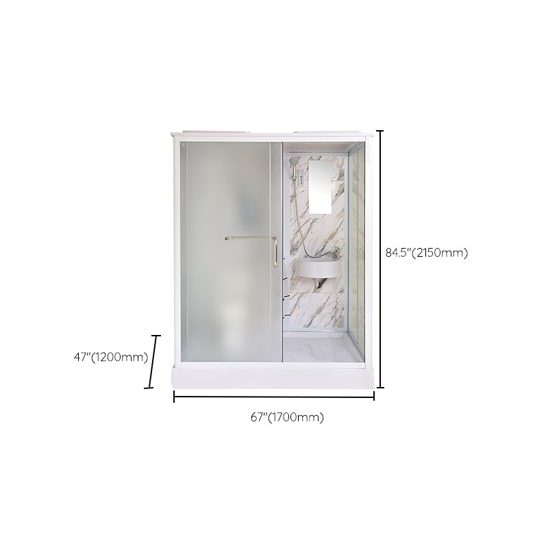 Framed Tempered Glass Shower Enclosure with Pedestal Full-Framed Shower Enclosure Clearhalo 'Bathroom Remodel & Bathroom Fixtures' 'Home Improvement' 'home_improvement' 'home_improvement_shower_stalls_enclosures' 'Shower Stalls & Enclosures' 'shower_stalls_enclosures' 'Showers & Bathtubs' 1200x1200_f67968d2-c136-4cf2-9f5e-e0d8641acf92