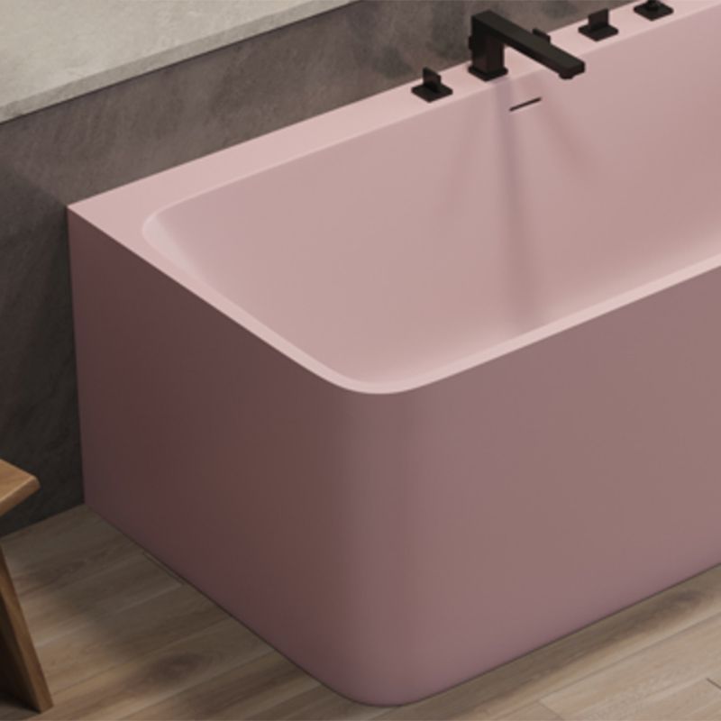 Modern Stone Soaking Bathtub Rectangle Back to Wall Bathtub With Faucet Clearhalo 'Bathroom Remodel & Bathroom Fixtures' 'Bathtubs' 'Home Improvement' 'home_improvement' 'home_improvement_bathtubs' 'Showers & Bathtubs' 1200x1200_f68c3995-a74b-4272-83a5-3987b700ccb6