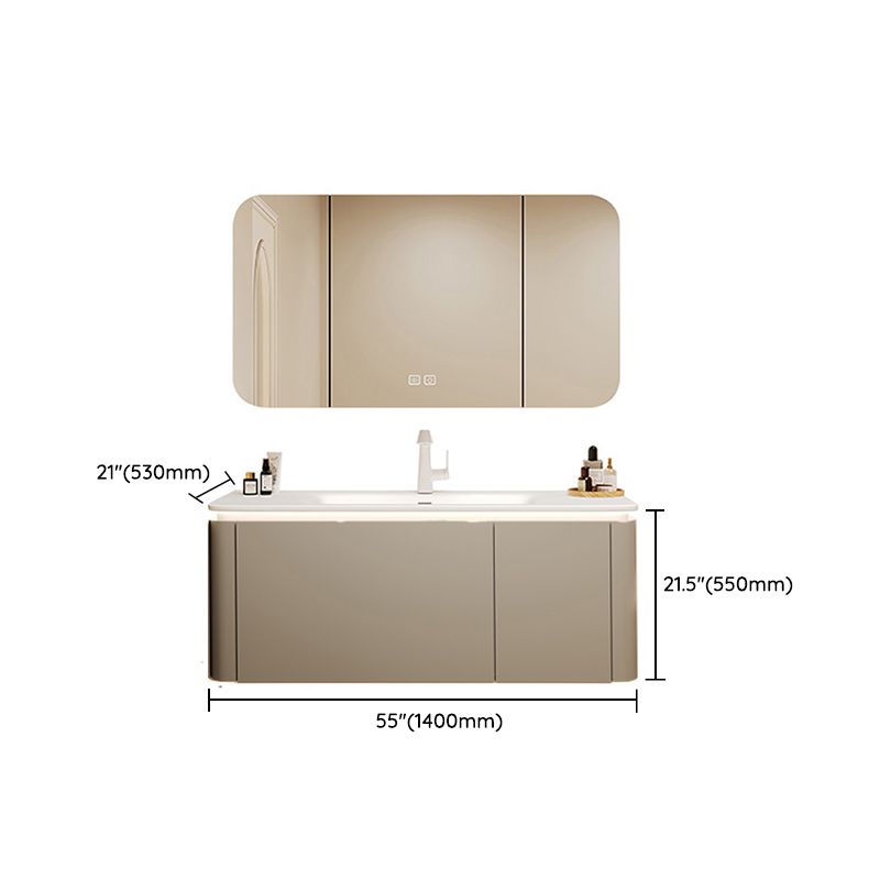 Wall Mount Sink Included Sink Vanity with Faucet Mirror for Bathroom Clearhalo 'Bathroom Remodel & Bathroom Fixtures' 'Bathroom Vanities' 'bathroom_vanities' 'Home Improvement' 'home_improvement' 'home_improvement_bathroom_vanities' 1200x1200_f6a0acd2-7829-4d8e-8a02-9e871db2fea9