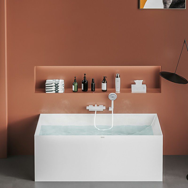 Modern Stone Rectangular Bathtub Antique Finish Flat Bottom Bath Tub Clearhalo 'Bathroom Remodel & Bathroom Fixtures' 'Bathtubs' 'Home Improvement' 'home_improvement' 'home_improvement_bathtubs' 'Showers & Bathtubs' 1200x1200_f6a19cf6-c2e2-4cab-a445-f63adce7b74c