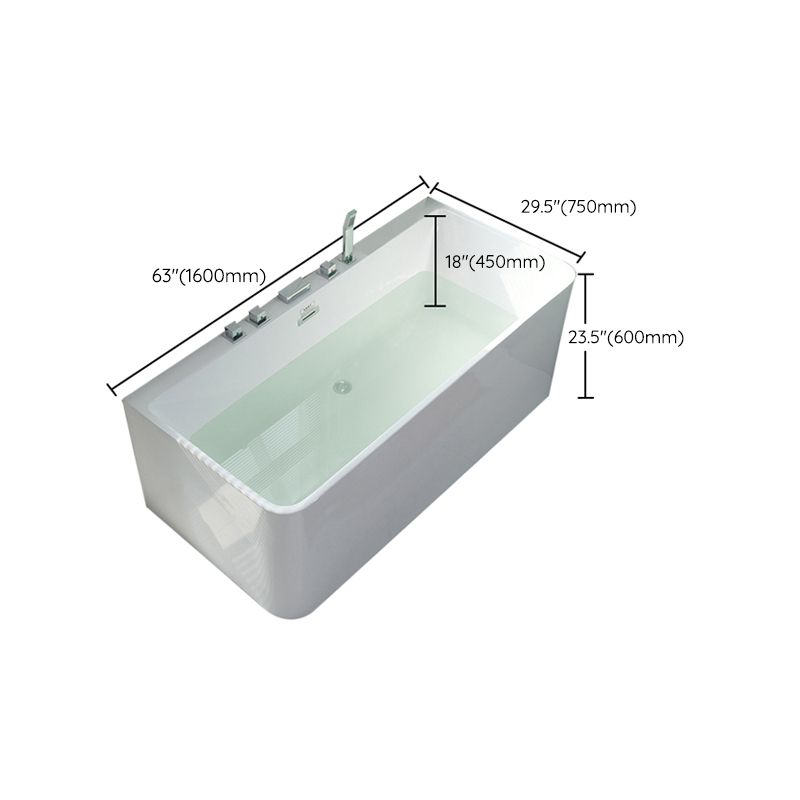 Rectangular Soaking Acrylic Bathtub Contemporary Bath Tub with Drain and Overflow Trim Clearhalo 'Bathroom Remodel & Bathroom Fixtures' 'Bathtubs' 'Home Improvement' 'home_improvement' 'home_improvement_bathtubs' 'Showers & Bathtubs' 1200x1200_f712c1ae-05f1-40d1-ab43-2b6ee90165bb