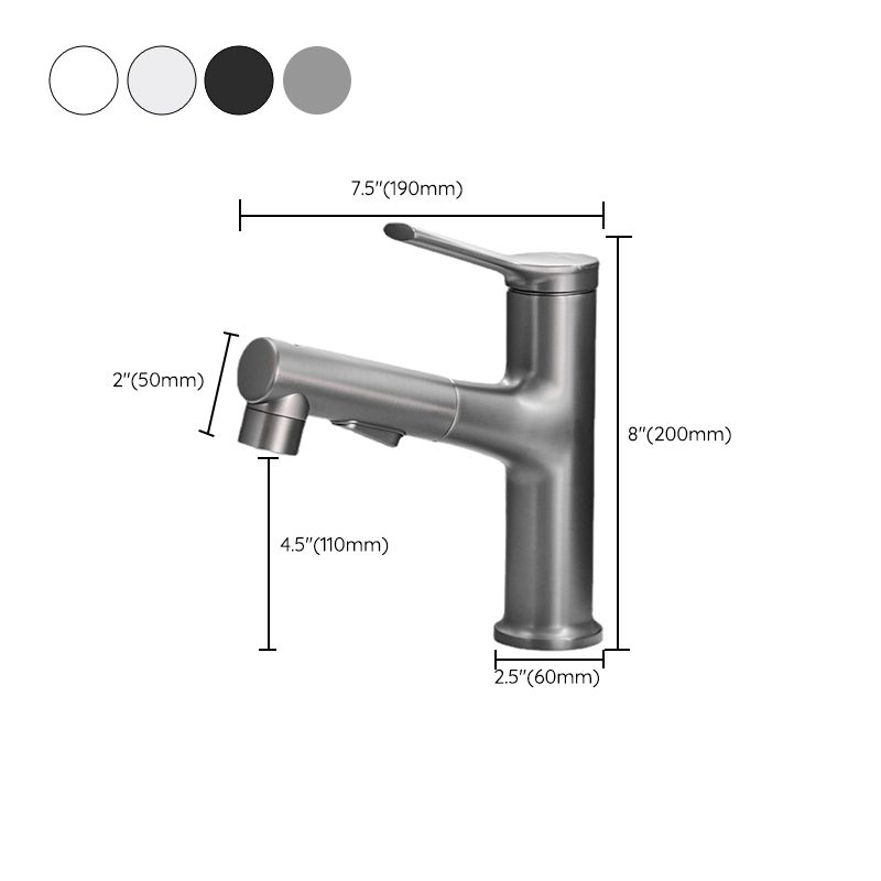 Contemporary Solid Color Sink Faucet Low Arc Centerset Lavatory Faucet for Bathroom Clearhalo 'Bathroom Remodel & Bathroom Fixtures' 'Bathroom Sink Faucets' 'Bathroom Sinks & Faucet Components' 'bathroom_sink_faucets' 'Home Improvement' 'home_improvement' 'home_improvement_bathroom_sink_faucets' 1200x1200_f71d12a4-c46e-40df-9786-033703e19388