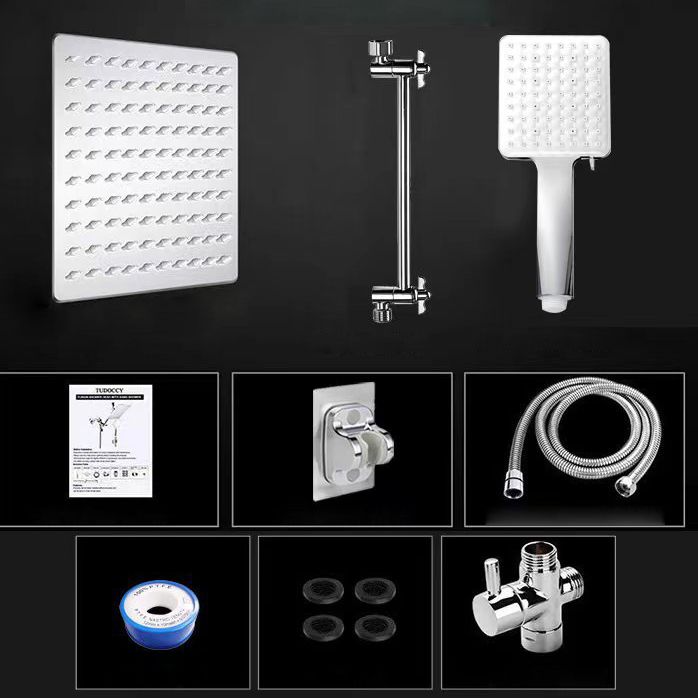 Classic Dual Shower Head Water Efficient Suqare Metal Dual Shower Head Clearhalo 'Bathroom Remodel & Bathroom Fixtures' 'Home Improvement' 'home_improvement' 'home_improvement_shower_heads' 'Shower Heads' 'shower_heads' 'Showers & Bathtubs Plumbing' 'Showers & Bathtubs' 1200x1200_f721d395-379c-4d52-b7cc-d5f123335873