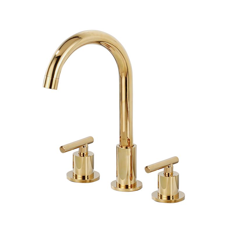 High-Arc Sink Faucet 3 Hole Lever Handle Bathroom Faucet with Water Hose Clearhalo 'Accueil' 'Amélioration Domiciliaire' 'bathroom_sink_faucets' 'Ensembles de Lavabo & de Robinet de Toilette' 'home_improvement' 'home_improvement_bathroom_sink_faucets' 'Robinet de Lavabo de Salle de Bain' 'Rénovation et Équipement de Salle de Bain' 1200x1200_f73a666a-be37-4b42-82d9-be22c865be77