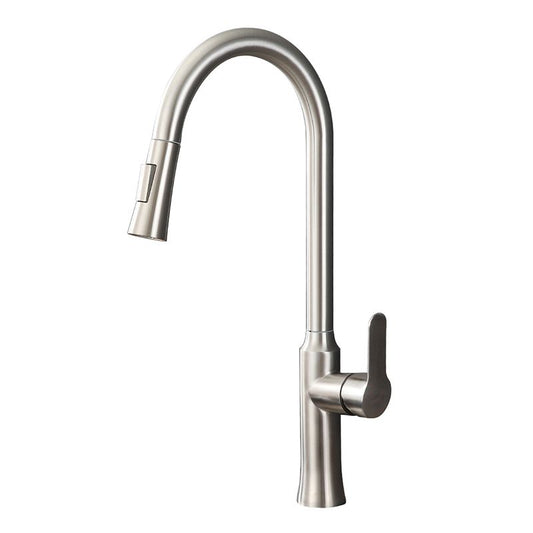 Contemporary Kitchen Faucet High Arch No Sensor with Pull Down Sprayer Clearhalo 'Home Improvement' 'home_improvement' 'home_improvement_kitchen_faucets' 'Kitchen Faucets' 'Kitchen Remodel & Kitchen Fixtures' 'Kitchen Sinks & Faucet Components' 'kitchen_faucets' 1200x1200_f75308e3-9d40-4187-aa8f-5a0ef6efb4ab