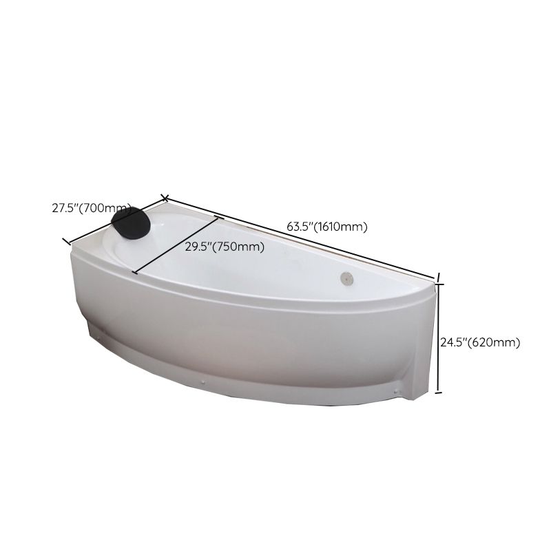 Modern Acrylic Corner Bathtub Soaking/Whirlpool Back to Wall Bathtub Clearhalo 'Bathroom Remodel & Bathroom Fixtures' 'Bathtubs' 'Home Improvement' 'home_improvement' 'home_improvement_bathtubs' 'Showers & Bathtubs' 1200x1200_f7596887-3878-4f97-aa1e-ab56eda82d51