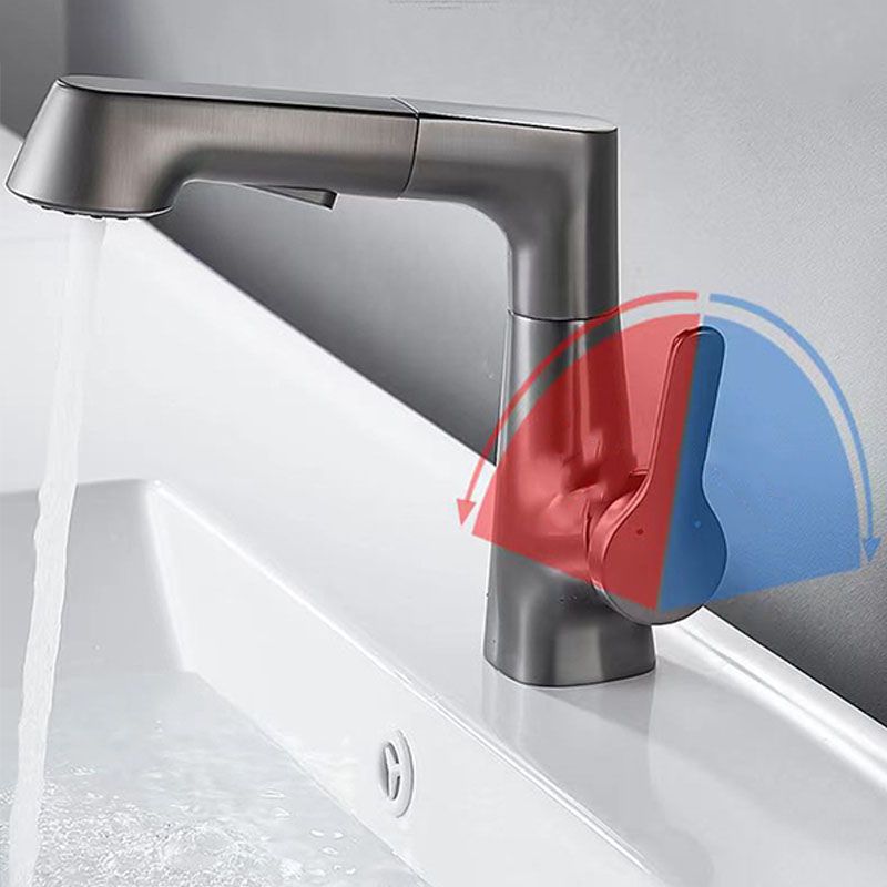 Modern Vessel Sink Faucet Lever Handle Copper Low Arc Retractable Vessel Faucet Clearhalo 'Bathroom Remodel & Bathroom Fixtures' 'Bathroom Sink Faucets' 'Bathroom Sinks & Faucet Components' 'bathroom_sink_faucets' 'Home Improvement' 'home_improvement' 'home_improvement_bathroom_sink_faucets' 1200x1200_f779d09b-19d0-4a6e-a9c4-24c15b27553c