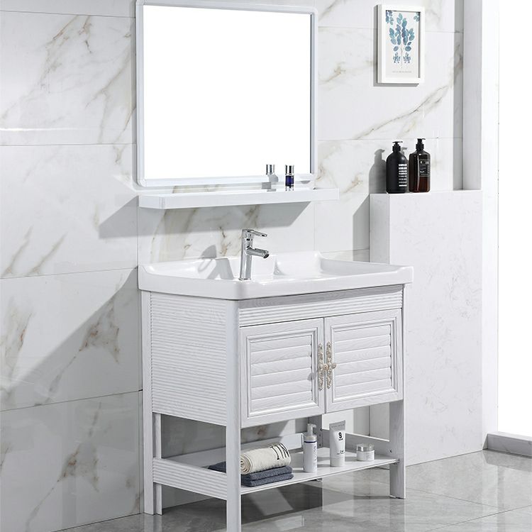 Modern Freestanding Sink Included Sink Vanity in White for Bathroom Clearhalo 'Bathroom Remodel & Bathroom Fixtures' 'Bathroom Vanities' 'bathroom_vanities' 'Home Improvement' 'home_improvement' 'home_improvement_bathroom_vanities' 1200x1200_f7aa929b-8b2d-4ba8-bb31-abaa400a4013