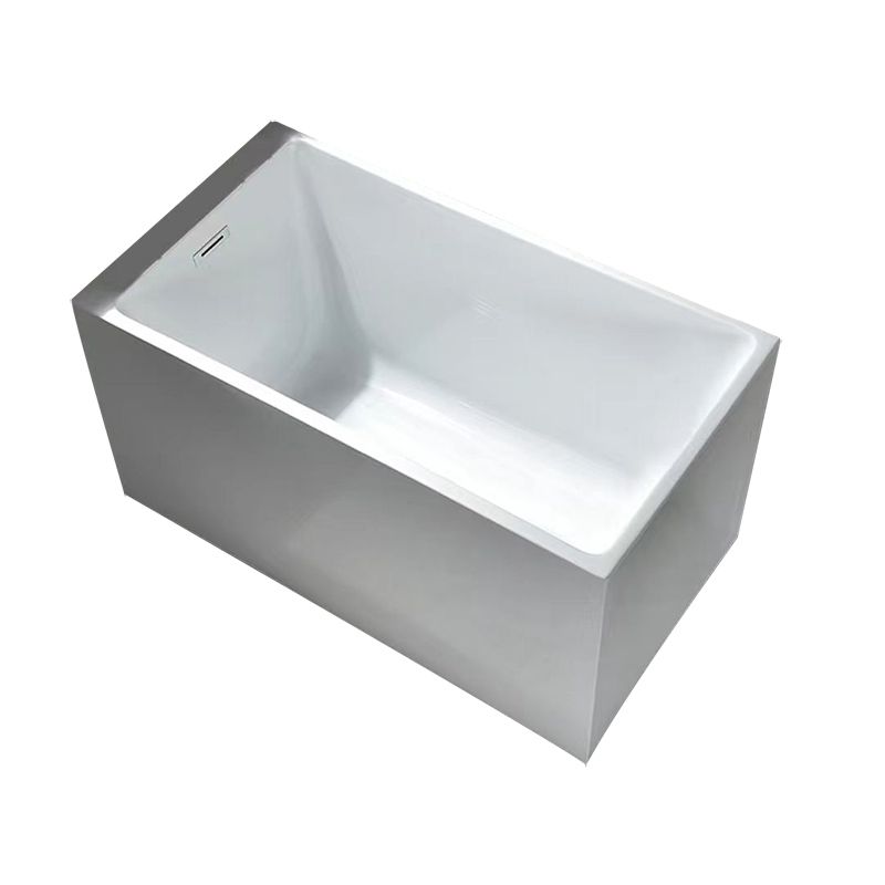 Contemporary Rectangle Acrylic Bathtub Freestanding Soaking Bathtub Clearhalo 'Bathroom Remodel & Bathroom Fixtures' 'Bathtubs' 'Home Improvement' 'home_improvement' 'home_improvement_bathtubs' 'Showers & Bathtubs' 1200x1200_f7bd4af2-4710-4255-9421-85e2323810d7