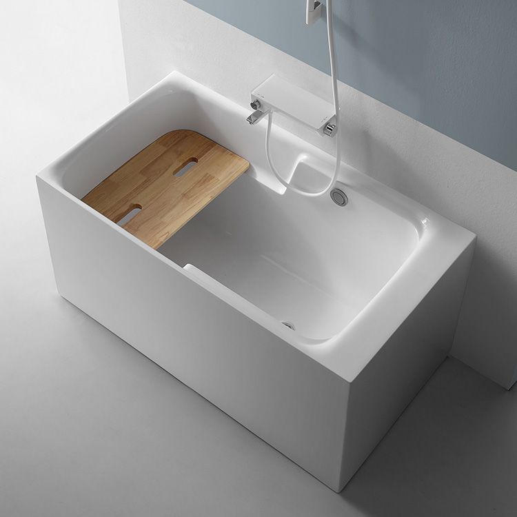 Back to Wall Small Tub Modern Soaking Rectangular Bathroom Bathtub Clearhalo 'Bathroom Remodel & Bathroom Fixtures' 'Bathtubs' 'Home Improvement' 'home_improvement' 'home_improvement_bathtubs' 'Showers & Bathtubs' 1200x1200_f7d773d0-3403-46f5-953f-fd551a6374b0